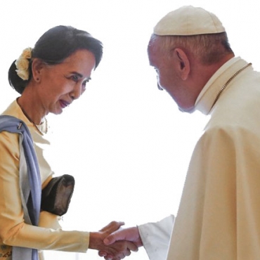 Pope Francis with Aung San Suu Kyi