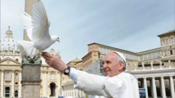 Pope with dove